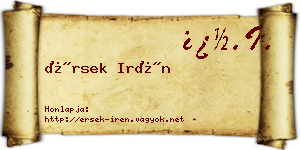 Érsek Irén névjegykártya